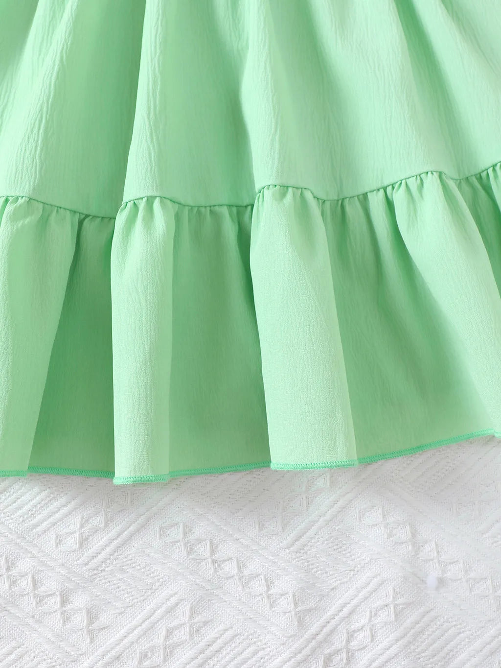 Summer Green Dress for Girls 1-6Years Sleeveless A-Line Children's Dresses with 3D Woolen Flower+Small Satchel Holiday Clothes