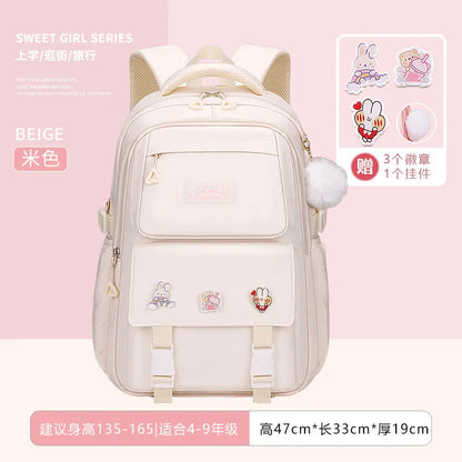New Anti-splashing High-quality Middle High School Student Schoolbag Girls Large-capacity Burden-reducing Children's Backpack