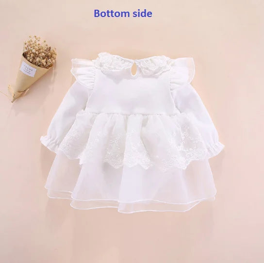 Newborn Baby Girl Dress Baptism Dress White Christening Clothes For Baby Girl Lace Vestido Bebe Robe Bapteme 3 6 9 Months