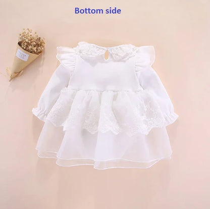Newborn Baby Girl Dress Baptism Dress White Christening Clothes For Baby Girl Lace Vestido Bebe Robe Bapteme 3 6 9 Months