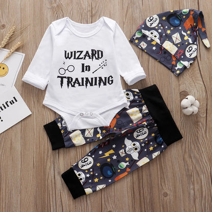 Newborn Baby Boy Girl Clothes Sets Summer Cotton Romper+Pants+Hat Toddler Kids Tops+Trousers+Headband 3 PCS Children's Clothing
