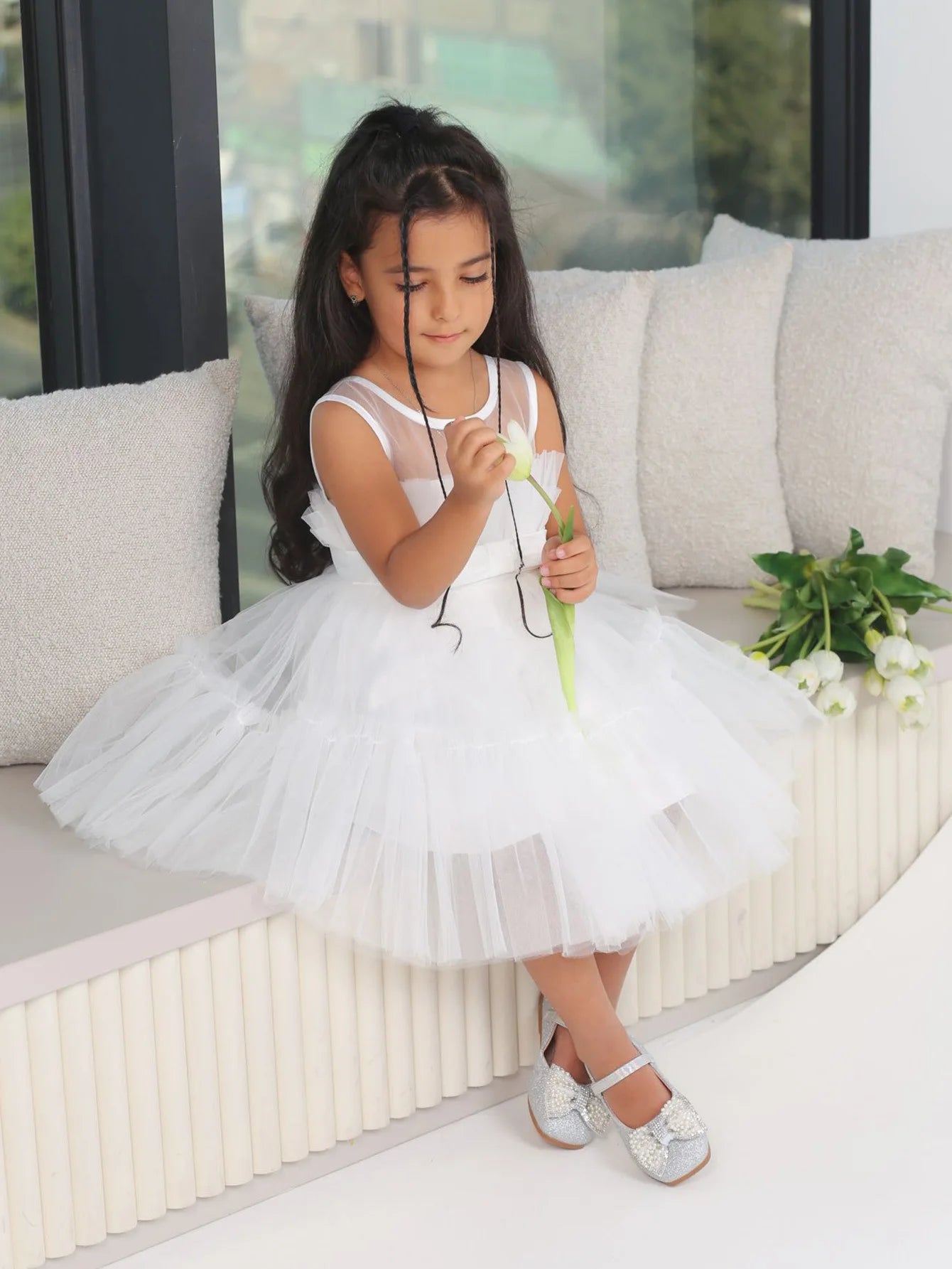 Girls Party Dress White Bridesmaid Dresses For Girls Wedding Evening Prom Gown Kids First Communiom Formal Vestidos