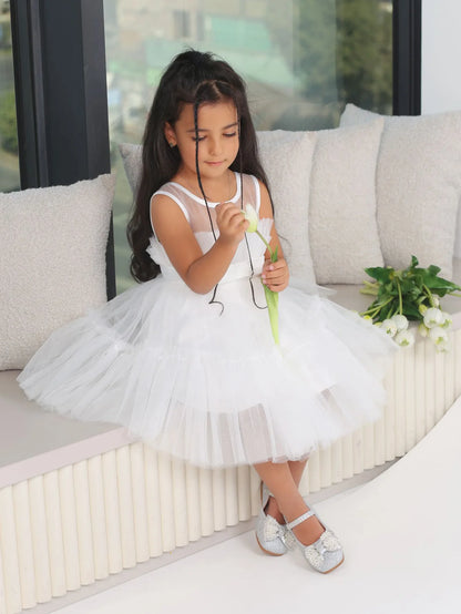 Girls Party Dress White Bridesmaid Dresses For Girls Wedding Evening Prom Gown Kids First Communiom Formal Vestidos