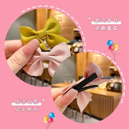 2PCS New Cute Bow Headgear Sweet Little Girl Hair Accessories Summer Girls Net Red Clips Baby Hairpins Children Hair Clips Gifts