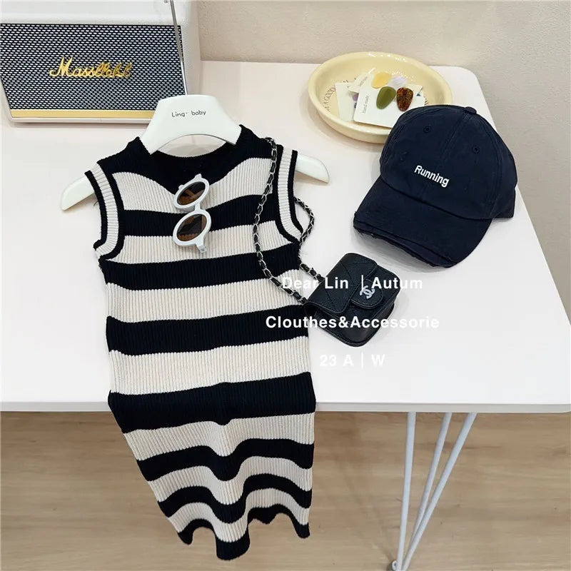 New Summer Kids Dresses for Girls Pure Color All-match Lace Girls  Short-sleeved Dress Baby Princess Dress Girls Clothes