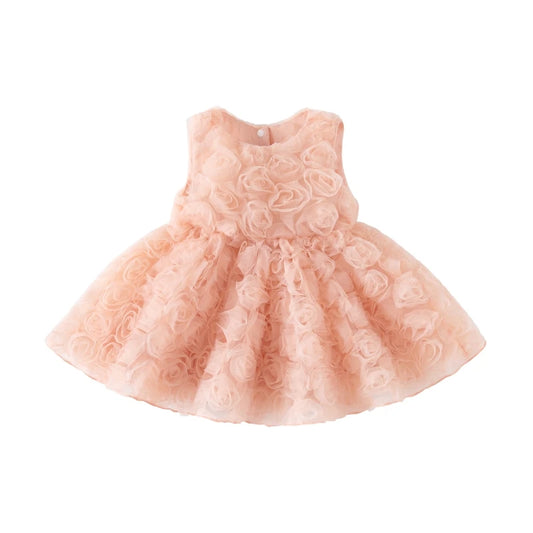 Toddler Kids Dresses for Girls Roses Flower Summer Pinafore Dress Princess Baby Clothes