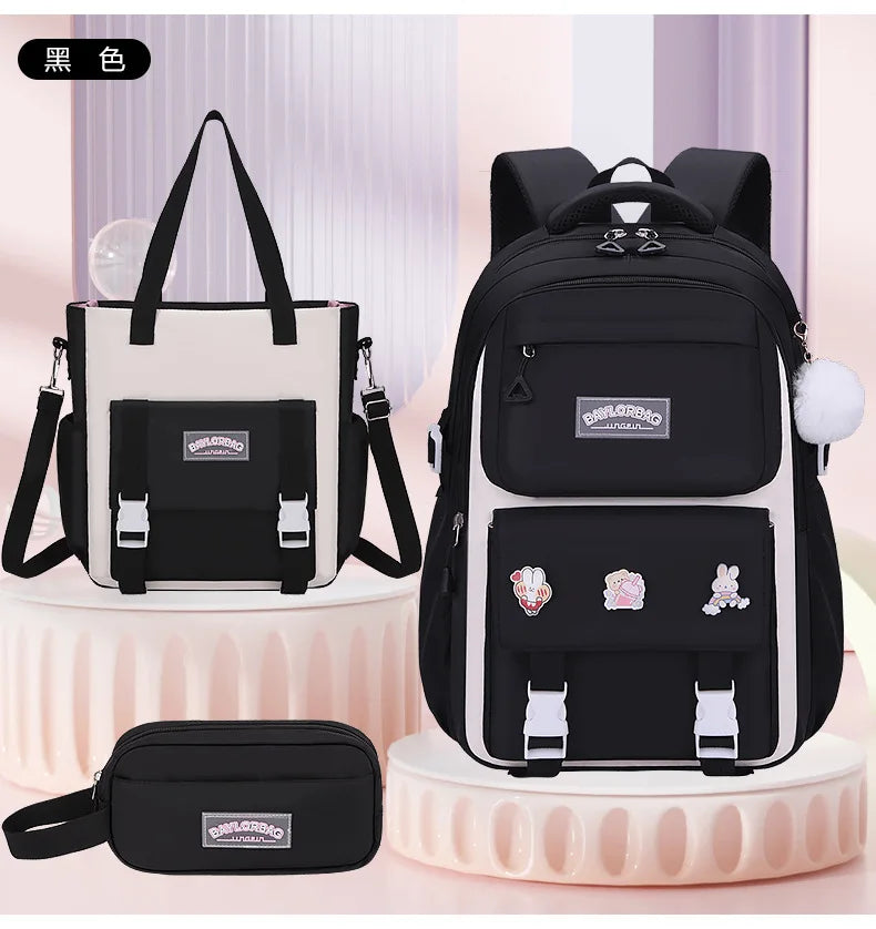 New Anti-splashing High-quality Middle High School Student Schoolbag Girls Large-capacity Burden-reducing Children's Backpack