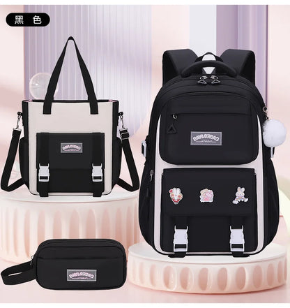New Anti-splashing High-quality Middle High School Student Schoolbag Girls Large-capacity Burden-reducing Children's Backpack