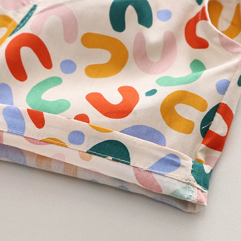 Summer Baby Boy Outfits Suit Fashion Print Kids Shirt Short Pant Sets Thin Cotton Toddler Tee Tops Children Clothes Tracksuits