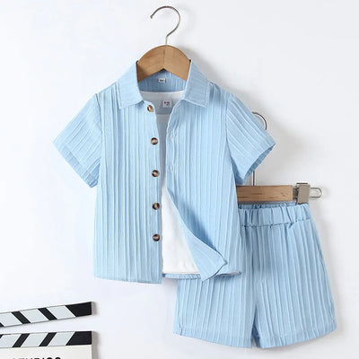 Summer Boy Casual Shorts Shorts Light Blue Handsome Gentleman Thin Fashionable Dress Suit Birthday Party Outing Out For Clothing