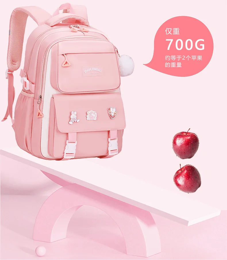 New Anti-splashing High-quality Middle High School Student Schoolbag Girls Large-capacity Burden-reducing Children's Backpack