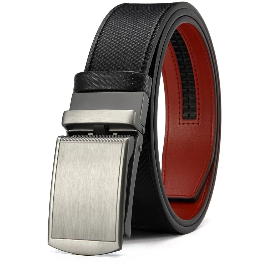 DOOPAI New Mens Belt Hollow Automatic Mens Belt Genuine Leather Luxury Belt  For Men Belt Male Strap Male Metal Automatic Buckle