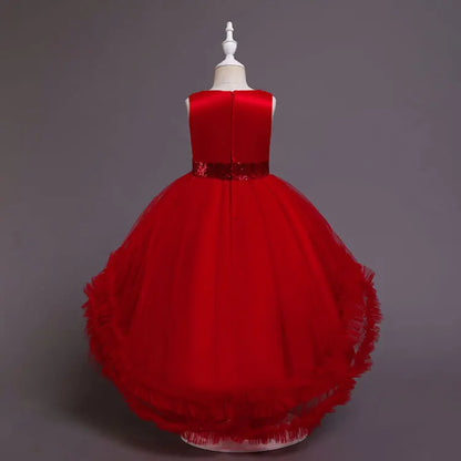 Summer Kids Dresses for Girls Casual Flower Girl Dresses for Weddings Solid Satin Sleeveless Children Girl Dress 3-10 Years
