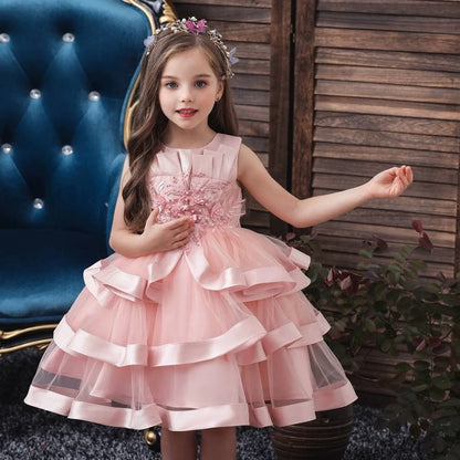Fashionable Dresses Girl Dress for Girls tutu Kids Clothing Elegent Organza Girls Dresses for Children Princess Party Custumes