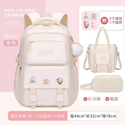 New Anti-splashing High-quality Middle High School Student Schoolbag Girls Large-capacity Burden-reducing Children's Backpack