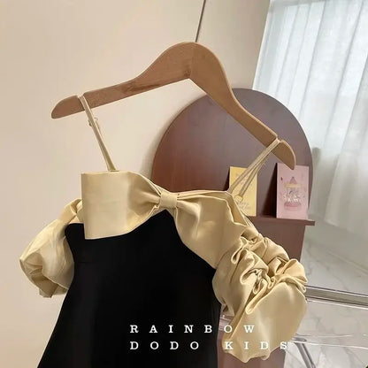 New Girls Summer Dress Fashion Bow Birthday Party Princess Dresses Clothing