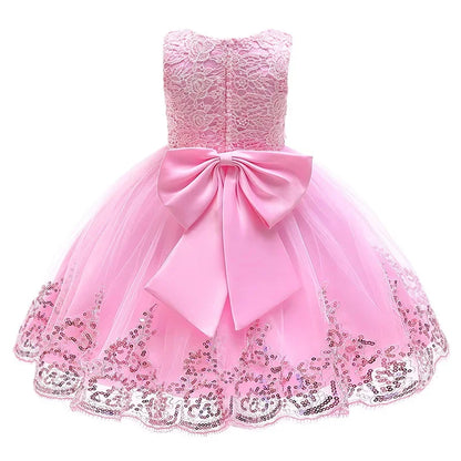 Girls Party Dresses 1st Birthday Baby Girl Princess Dress For Christening Flower White Wedding Dress Halloween Children Clothing