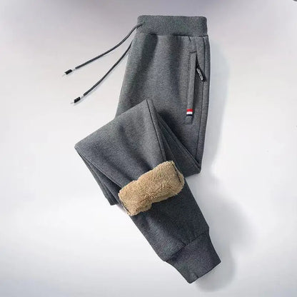 Winter Lambswool Warm Casual Pants Men's Fitness Jogging Sweatpants Male Solid Drawstring Bottoms Fleece Straight Trousers M-5Xl (Available)
