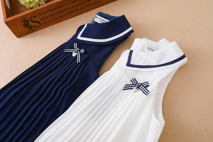 Girl Dresses Sleeveless Summer Chiffon Pleated Clothing Kids' Dresses Baby Girl One-piece Dress