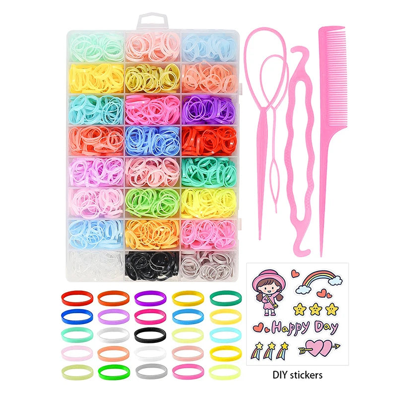 Hair Accessories Set For Girls Hair Clip Set Elastic Rubber Bands Flower Hair Clip Metal Snap Hair Clips For Girls Birthday Gift