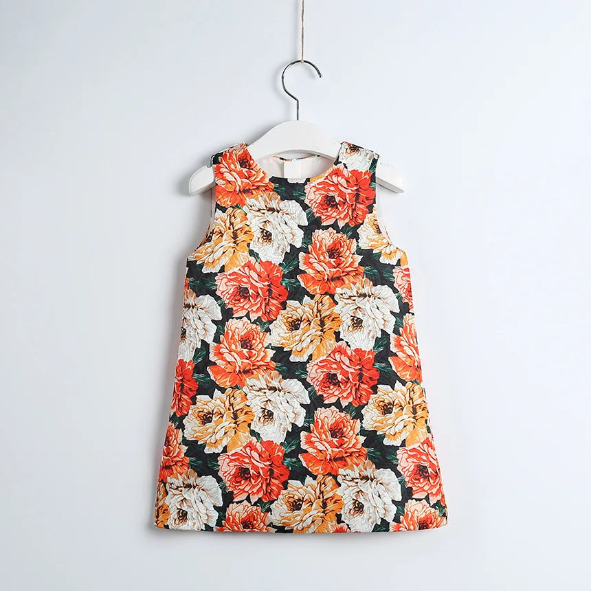 Young Children Vestidos De Fiesta Sleeveless Girls Summer Dresses Princess Girl Dresses European Style Wedding Girl Clothes