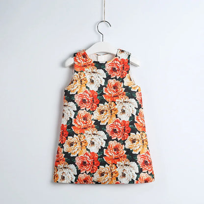 Young Children Vestidos De Fiesta Sleeveless Girls Summer Dresses Princess Girl Dresses European Style Wedding Girl Clothes