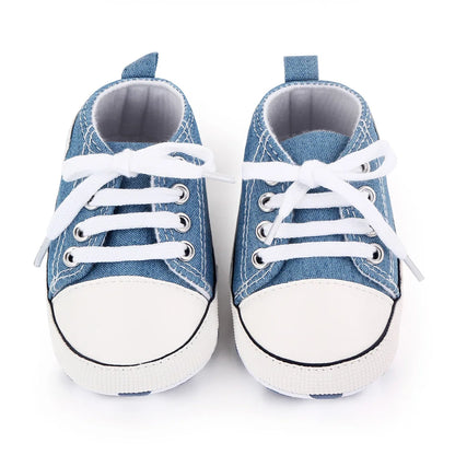 Spring New Baby Shoes Boy and Girl Classic Canvas Casual Sneakers Soft Sole Non-Slip Walking Newborn Toddler Shoes First Walkers