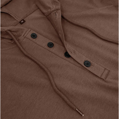Men's Short-sleeved T-shirts for Sports and Fitness American-style Henley Shirt Hooded Top