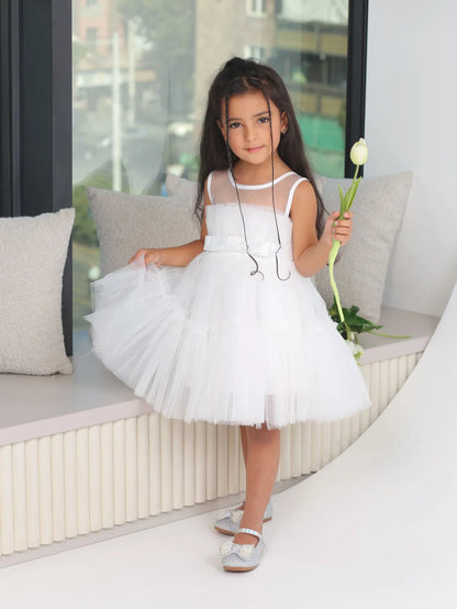 Girls Party Dress White Bridesmaid Dresses For Girls Wedding Evening Prom Gown Kids First Communiom Formal Vestidos