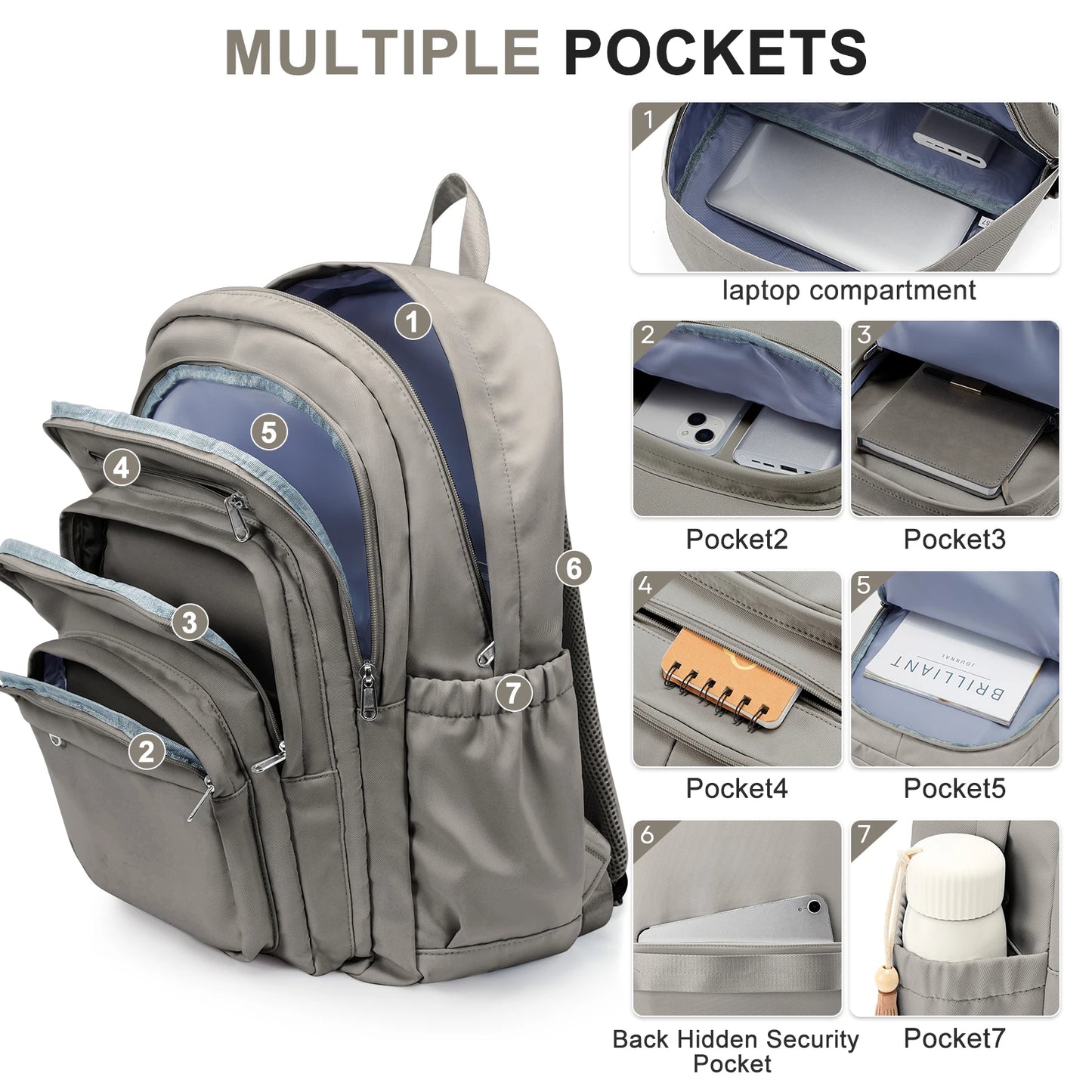 School Bag for 15.6 Inch Laptop Backpack for School Kids Girls Large Capacity Light Weight Backpack Women Fashion College Bag