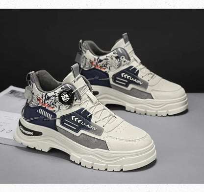 Men's Casual Outdoor Boots Fall Breathable Trendy Versatile Leisure Knob Board Shoes Anti-slip Riding Fashion Sneakers  (Available)