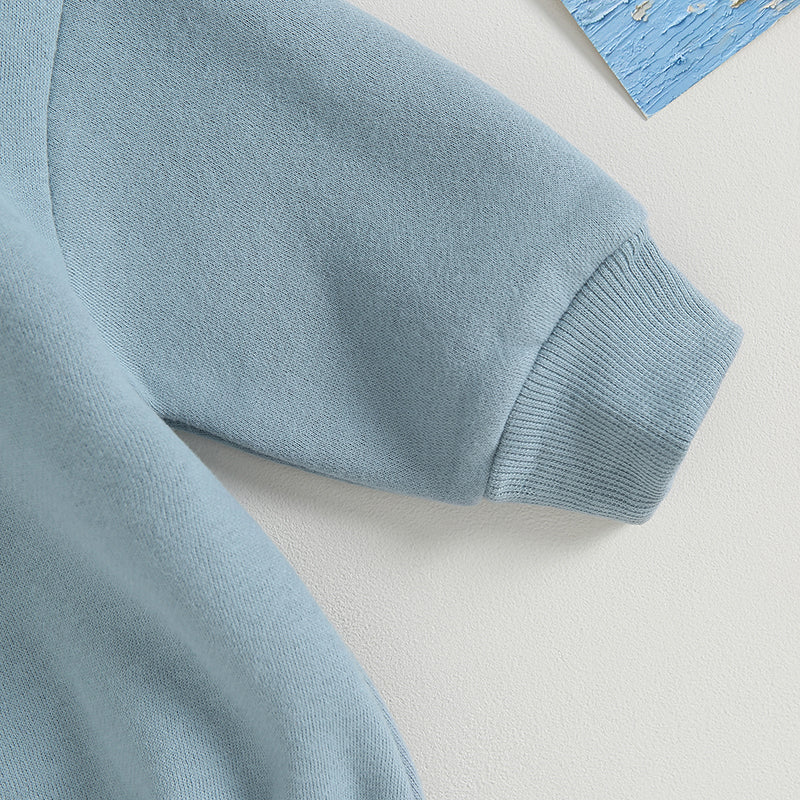 Newborn Baby Boy Clothes Little Dude Bubs Sweatshirt Bubble Romper Fleece Sweater  Fall Winter Outfit
