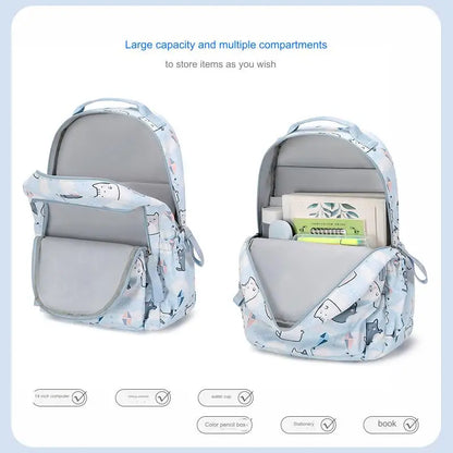 School Bags for Girls Cute Printing Cat School Backpack and Handbag Kawaii Children Backpack Back To School 2024 Mochila Escolar