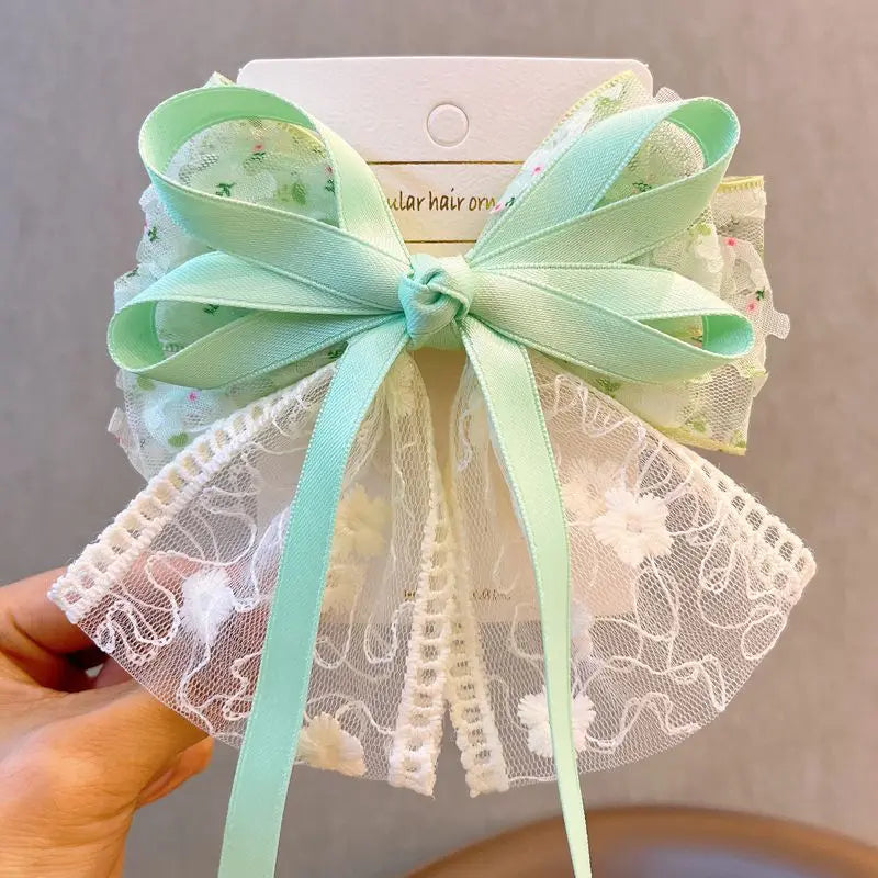 Women's Hair Clips Floral Bow Cute Kawaii Sweet Girl's Barrettes Ribbon Lace Fashionable Trendy  Hair Accessories Children Funny