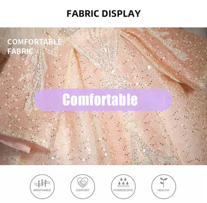 Kids Girls Princess Dress for Party Birthday Exquisite Beadings Sequined Tulle Ball Gown Flower Girl Wedding Dresses Children