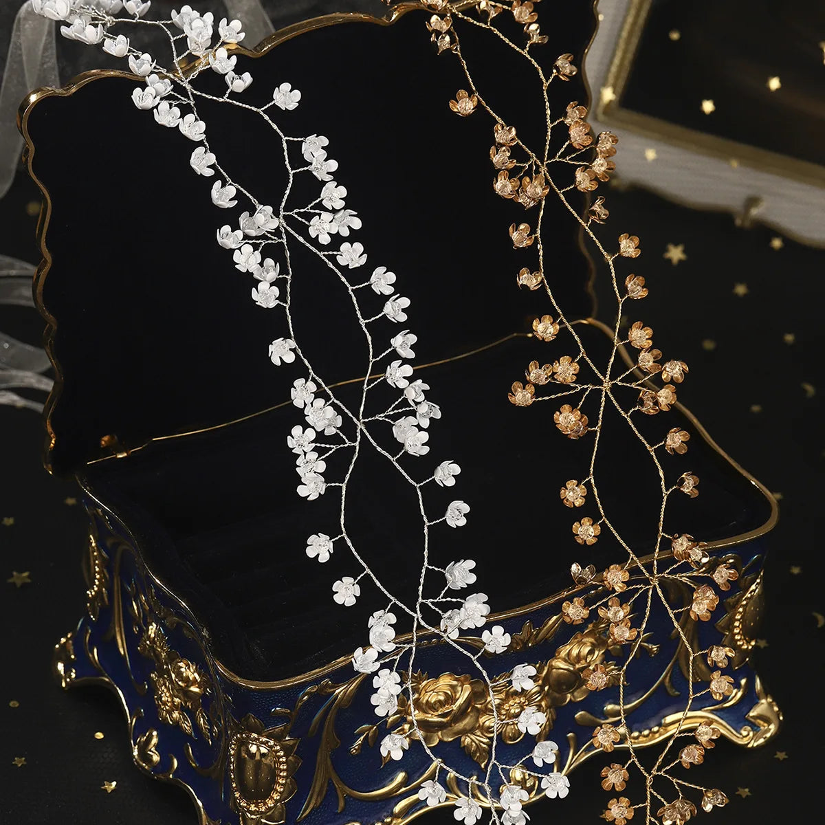 Fashion Bridal Wedding Hair Accessories for Women Girl Flower Hair Jewelry Headpiece Headdress Party Celebration Hair Band Tiara