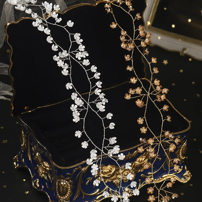Fashion Bridal Wedding Hair Accessories for Women Girl Flower Hair Jewelry Headpiece Headdress Party Celebration Hair Band Tiara