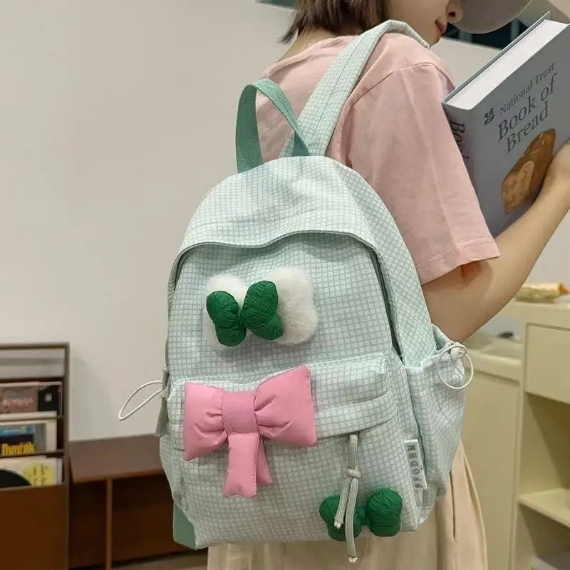 School Bag Bow Tie Schoolbag Japanese Style Instagram, College Student Backpack Fresh And Versatile Cute Backpack For Girls Gift