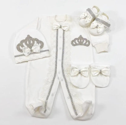 Newborn Boys Romper Clothes Formal Suit 4 Piece Vest Pants and Tie Dresswear Suit Set Welcome Home 40suyi days Celebrity outfit