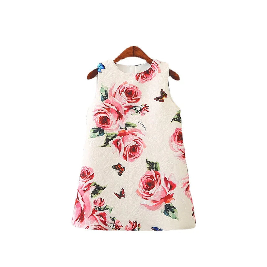 Young Children Vestidos De Fiesta Sleeveless Girls Summer Dresses Princess Girl Dresses European Style Wedding Girl Clothes