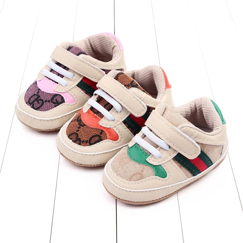 Newborn Infant Girls and Boys Sneakers Recreational Baptism Non-Slip Walking Shoes Fashionable 0-18M Casual Sports Shoes