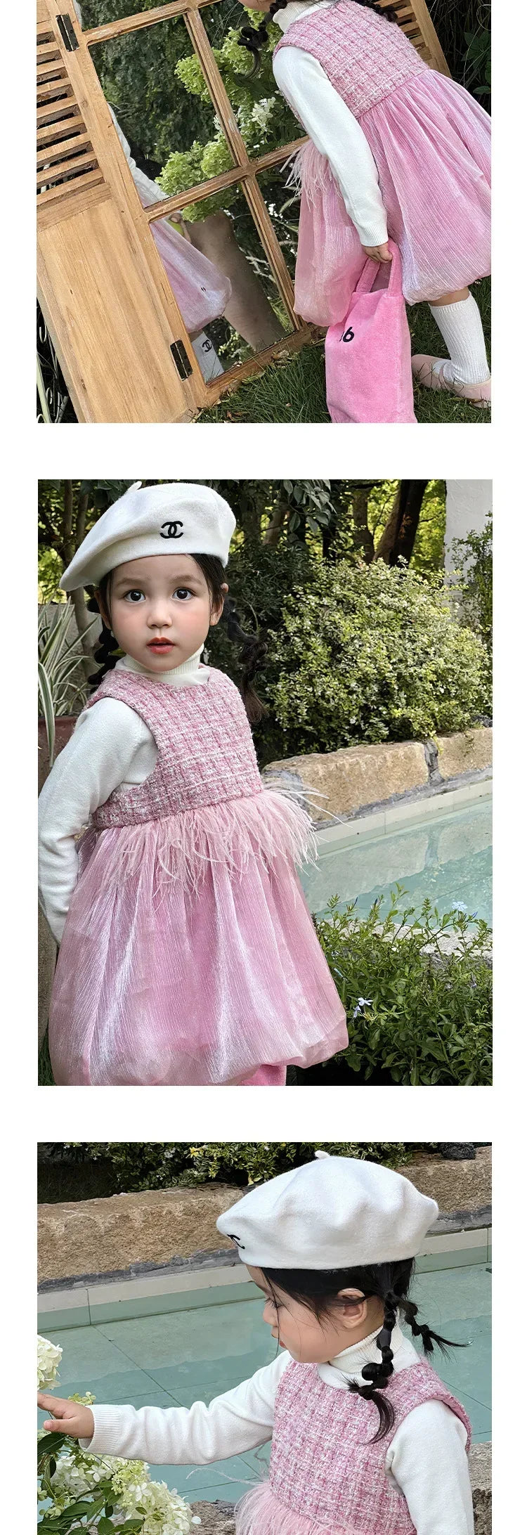 2025 Newborns Baby Dresses Sets for Girls Children's Elegant Dress forPlaid Vestidos Birthday Winter Infants Knitted Sweater