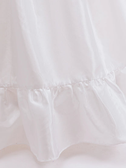 Girls Party Dresses White Wedding Bridesmaid Princess Dress Girls Elegant Birthday Piano Perform First Communion Baptism Gown