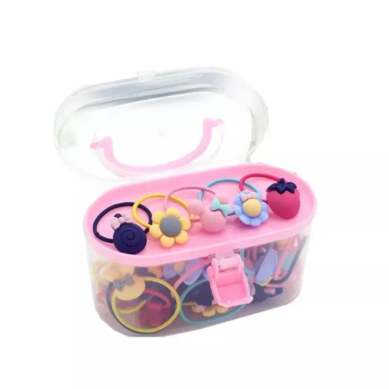 Newborn Baby Girl Hair Accessories Set - 40pcs Hair Clips, Rings, and Jewelry Box Gift for Stylish Little Princesses