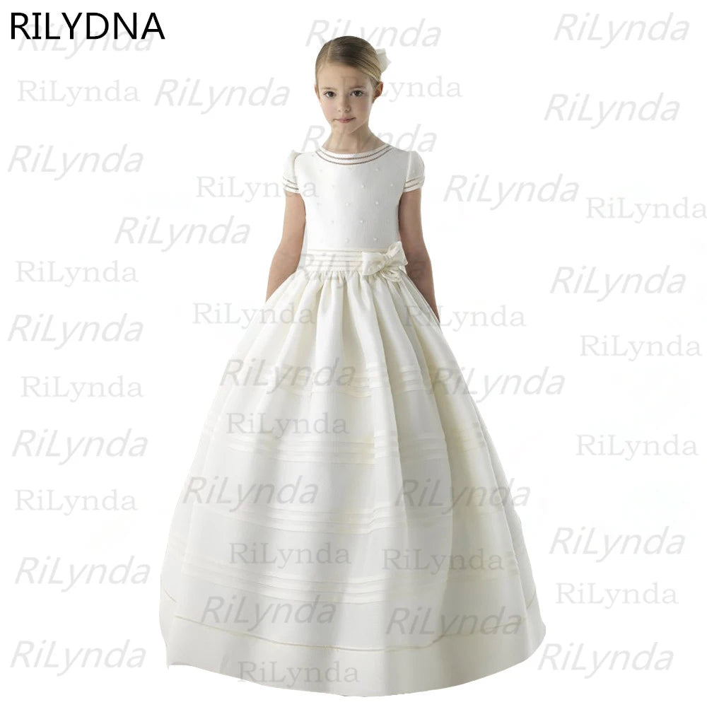 Flower Girl Dresses For Wedding Junior Bridesmaid Vintage Kids Evening Birthday Party Princess Gown Lolita First Communion