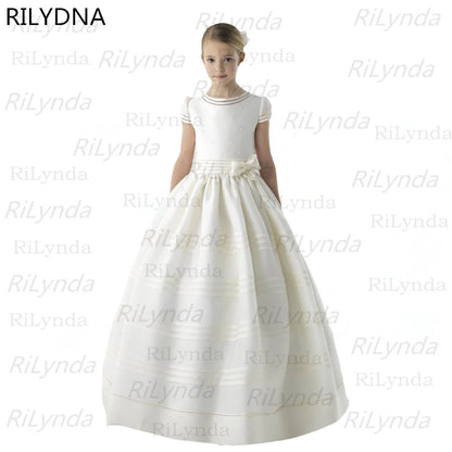 Flower Girl Dresses For Wedding Junior Bridesmaid Vintage Kids Evening Birthday Party Princess Gown Lolita First Communion