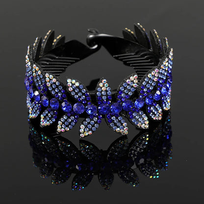 AWAYTR Fashion Rhinestone Hair Claws Ponytail Holder Hairpin Women Crystal Bird Nest Twist Clip Bun Hair Clip Hair Accessories