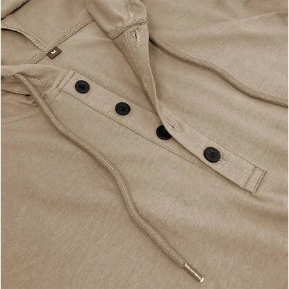 Men's Short-sleeved T-shirts for Sports and Fitness American-style Henley Shirt Hooded Top