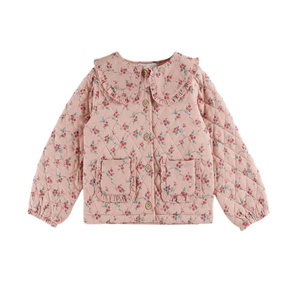 Girls' Dresses 2025 Fall New Arrivals Printed Embroidered Princess Dress Cotton Warm Girls' Jacket Peter Pan Collar Knit Sweater