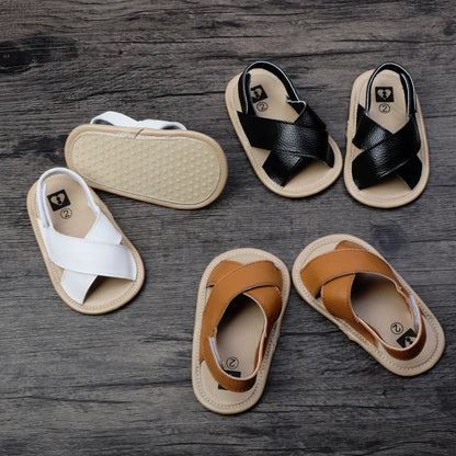 Summer Baby Boys Girls Shoes PU Solid Color Anti-Slip Infant Sandals Toddler First Walkers Casual Newborn Shoes 0-18M (Available)